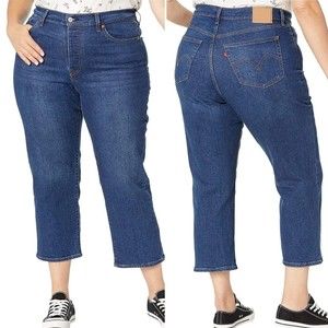 Levi's Women’s Premium Denim Wedgie Straight Leg Button Fly Jeans, Plus Size 24W